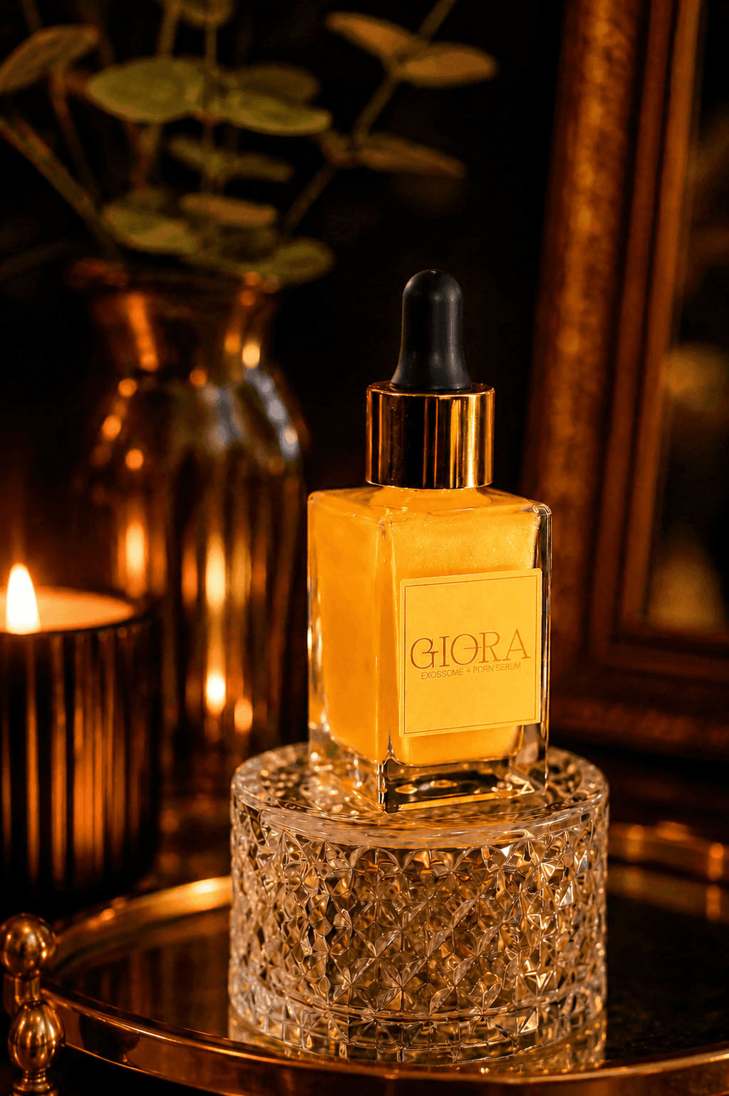 Sérum GIORA — still life luxuoso
